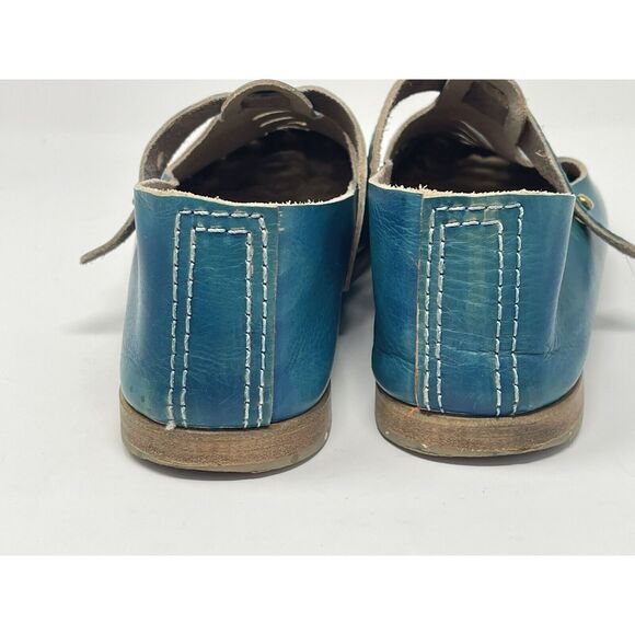 Sevilla Smith Ignacio T-strap Shoe Cebu Blue Leather Shearling Insert Size 42 EU - Picture 5 of 12